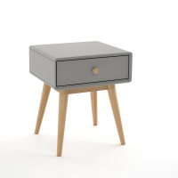 Прикроватная Тумба Jimi с одним ящиком единый размер серый LA REDOUTE INTERIEURS  фото, kupilegko.ru